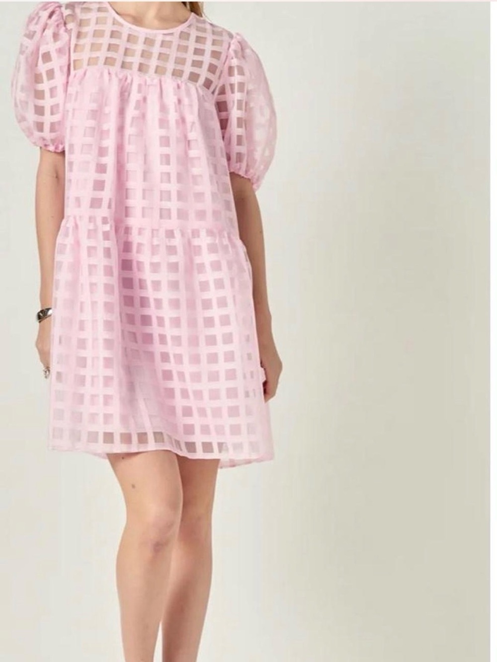 English Factory Light Pink Blouse with Puff Sleeve Detail